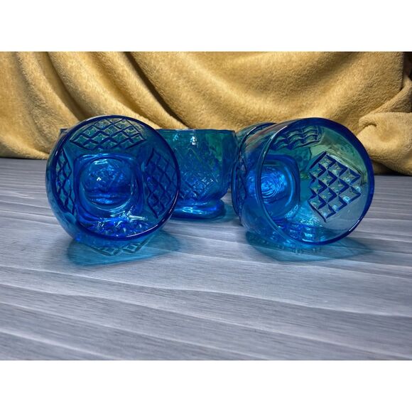 Cornflower Blue Vintage Shot Glasses – Set of 6 | Mid-Century Bar Cart Decor - Picture 5 of 7